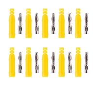 Baxnore 10 pcs 4 mm banane industrielle, connecteurs masculins de matériau en cuivre rouge avec logement protégé, test des accessoires d'équipement pour la mesure électrique (Jaune)