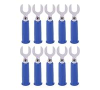 Baxnore 10 pièces J20019 6mm fiche Banane en Forme de U connecteur électrique Haute Pression de Type Y matériau en Laiton ABS de qualité supérieure pour onduleurs d'équipement indu (Bleue)