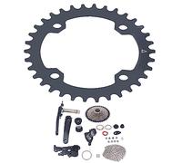 Baxnore 10 Vitesse Vélo Groupset 42T Volant Haute Résistance En Alliage D'aluminium Pédalier Dérailleur Arrière Chaîne Ensemble pour Montagne Vélo De Route Amateurs Kit Mise À (Platelage 34t)