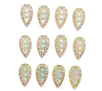 Baxnore 12 Pcs Coudre Sur Strass Double Trou Cristal Clair Verre AB Strass pour Vêtements Robe Artisanat