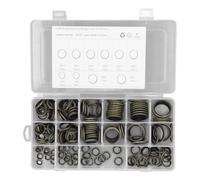 Baxnore 170 pièces jeu de joints de bouchon de vidange d' 10 tailles Kit de rondelles d'étanchéité en caoutchouc et en métal robuste avec étui de rangement pour l'entretien de vida