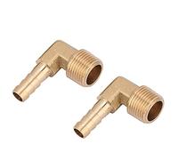 Baxnore 2 PCS Brass Elbow Hose Connector, G3 / 8 in Male Thread to 6 to 16 mm Barbed Adapter Fitting, Heavy Duty Water Pipe Joint for Plumbing Hydraulic Systems (3 points 8)