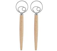 Baxnore 2 pièces mélangeur de pâte professionnel en acier inoxydable mélangeur de -pâtisserie avec poignée en chêne confortable pour la cuisson du pain biscuits gâteaux à pizza dan