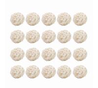 Baxnore 20 pièces 5 Couleurs Boules décoratives en rotin Ornements en Osier Faits à la Main décor de fête élégant pour Mariage noël Anniversaire Douche décor à la Maison 3 cm paill (Blanche)