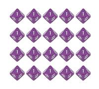 Baxnore 20 pièces Ensemble de dés à 10 Faces dés en Plastique colorés pour Jeux de société Poker mathématiques enseignement Accessoires de Jeu de fête en Famille et décoration de l (Violette)