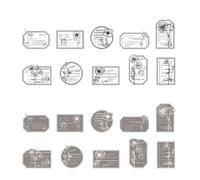 Baxnore 20pcs Black and White Botanical Stickers for Journals Handmade Floral Decorative Stickers DIY Scrapbooking Supplies Vintage Aesthetic Planner Stickers 7x7cm (Corn Poppy)