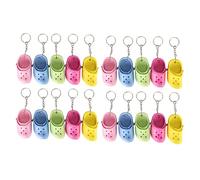 Baxnore 20pcs Keychains colorés de chaussures colorées réutilisables EVA mini chaussures de trous de plage, clés de clés pour artisanat bricolage accessoires de sac à dos clair bl