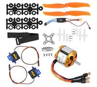 Baxnore 2212 1400KV Moteur 8060 Hélice 9G Servo 30A XT60 ESC Kit avec fonction d'armement de sécurité et protection complète pour hélicoptère télécommandé avion à voilure fixe Méta