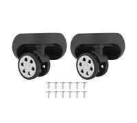 Baxnore 2pcs ABS Roues à Bagages en Caoutchouc, Lanceur de Valise rotative à 360 degrés, Roues de Valise à Bagages, Roues à Bagages tranquilles pour Le Remplacement (Noir)