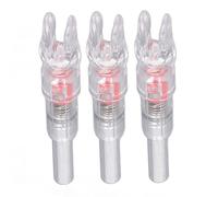 Baxnore 3 pièces encoches Lumineuses pour flèches éclairage Automatique Arbre de tir à l'arc de diamètre Interne de 6,2 mm Queue de flèche Lumineuse pour la Nuit en Plein air matér (Rouge)