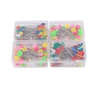 Baxnore 300 pièces épingles à Coudre, épingles de Couture de sécurité, épingles à tête Plate avec boîte de Rangement, épingles à tête de Bouton de Fleur, épingles à tête en Verre (Type 1)