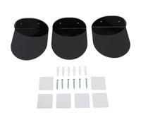 Baxnore 3pcs étagères flottantes murales acryliques, Supports d'affichage d'enceintes avec kit de Montage, Stockage de Sauvegarde de l'espace pour Le Moniteur (Noir)