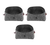Baxnore 3PCs ont placé l'organisateur pliable de boîte de rangement de bureau de feutre de panier de stockage pour le téléphone à télécommande du casse-croûte TV de e pièc