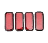 Baxnore 4 pièces autocollants de sécurité réflecteurs rectangulaires haute visibilité autocollants réfléchissants universels pour voitures motos camions matériau ABS Durable (Rouge)