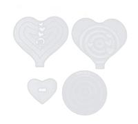 Baxnore 4pcs coaster moule 4 différents styles lavables réutilisables maison ornements de bricolage résine art