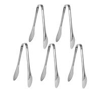 Baxnore 5pcs Pungs de cuisine, pincement de nourriture en acier inoxydable, pinces buffet confortables, pince à pain léger, pince à main pour cuisine multifonction (S)