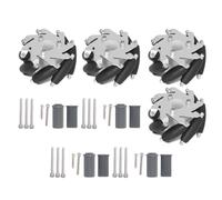 Baxnore 60 mm omni roue directionnelle en aluminium alliage Smart RC Robot Robot avec rouleaux en caoutchouc pour projets de robotique de bricolage 4pcs