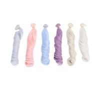 Baxnore 6pcs Ball Jeuche articulées Curl Roman 30cm de long 1 m de large Soft Silk Hair Row Piece pour BJD Dolls Personnalisation Styling in Dream Purple Shrimp rose Silver Grey Sk