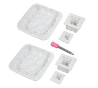 Baxnore 6pcs moules à savon en silicone 3D Cube moules à savon réutilisables avec compte-gouttes pour bougies cire gâteau au chocolat