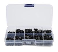 Baxnore 760 PCS Black Round Resin Doll Eyes Multi-taille Flat Back Safety Eyes For DIY Craffe Projects Boutons de remplacement des jouets en peluche d'ours en peluche en peluche