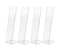 Baxnore Acrylic Hair Clip Display Stand Premium Multi Functional Hair Band Jewelry Organizer Holder for Retail Shop Boutique Transparent Durable 4 Pcs 20x4.6x5cm (Transparente)