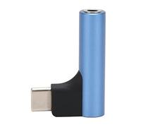 Baxnore Adaptateur USB C vers Prise Casque Audio 3,5 mm Type C Aux Stéréo HiFi Dongle Convertisseur Audio à Angle Droit avec Prise en du Microphone pour Haut-parleurs stéréo HiFi (Bleue)