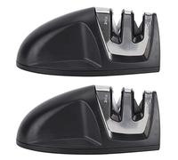 Baxnore Aiguiseur de couteaux de cuisine professionnel, ensemble de 2 pièces, outil d'affûtage domestique multifonctionnel avec base antidérapante pour chefs à domicile, acier inox