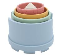 Baxnore Anneau de Dentition Souple empilable en Silicone, éducatif pour Les Tout-Petits, garçons et Filles, Ensemble de 5 pièces en Silicone, Blocs de Construction empilables Color