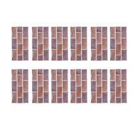 Baxnore Autocollants de carrelage rétro autocollants muraux auto-adhésifs pour cuisine salle de bains salon PVC peler et coller 30x15cm 12 paquets (Café châtaigne FG02)