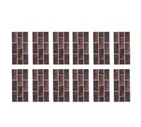 Baxnore Autocollants de carrelage rétro autocollants muraux auto-adhésifs pour cuisine salle de bains salon PVC peler et coller 30x15cm 12 paquets (FG01 marron moka)