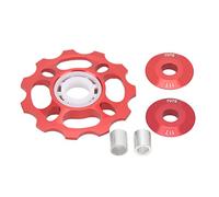 Baxnore Bike arrière Derilleur Poulleur Roue 11T Céramique Poulage CNC Composant de cyclisme léger en aluminium usiné pour 8 9 10 11 Systèmes de transmission du vélo de vitesse (Rouge)