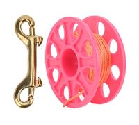 Baxnore Bobine de plongée Bobine de Doigt en Plastique Bobine de Ligne de plongée légère avec Clip à Pression en cuivre pour la pêche en plongée souterraine 59,0 Pieds 18 m Fil ora (Rose)
