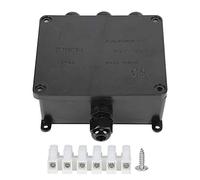 Baxnore Boîte de jonction extérieure IP68 boîtier électronique boîtier de connecteur de câble pour éclairage de jardin domestique connexions électriques noir matériau PC 41A 450V