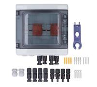 Baxnore Boîtier de Combinaison Solaire à 4 Cordes IP65 PV avec Protecteur CC 15 A pour système Solaire Hors réseau Protection de sécurité Matériau Durable Installation Facile (DC500V)