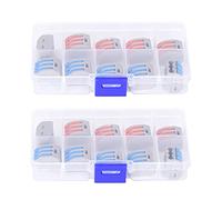 Baxnore Bornier à Levier à Ressort 2 boîtes Connecteurs de Fil électrique isolés en Nylon Ignifuge pour Les projets électriques de câblage de Construction 11 28AWG 0 8 2 5 mm² Diam