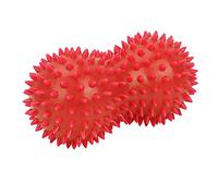 Baxnore Boule de massage professionnelle en PVC à pointes pour tissus profonds, libération myofasciale, outil de soulagement des points de pression pour fasciite plantaire, épaules (Rouge)
