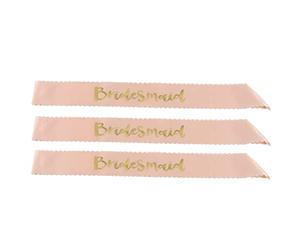 Baxnore Bride To Be Sash Bridal Sash Wedding Accessoire 3pcs Set Rose Double Face Satin Tissu Confortable Élégant Brillant Police Design Pour Bachelorette Party Bridal Shower