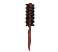 Baxnore Brosse à cheveux ronde professionnelle de qualité salon avec rouleau à friser et poignée pointue pour cheveux lisses et brillants, outil de coiffure en bois composite et ny (Lignes verticales)