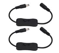 Baxnore Câble d'alimentation en ligne DC 11,5 pouces, 2 paquets, interrupteur marche/arrêt, rallonge mâle femelle DC 12V pour bande LED, pompe à eau CCTV, ABS noir