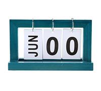 Baxnore Calendrier de bureau en bois réversible perpétuel à rabat pour bureau, décoration de la maison, bureau d'étude, style vintage, utilisation à long terme, cadeau exquis