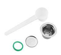 Baxnore Capsule de café réutilisable rechargeable en acier inoxydable, compatible avec les machines à café, facile à nettoyer, pour la maison et le bureau, matériau 1,6x1,6x4,3 p