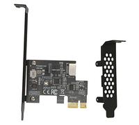 Baxnore Carte d'extension PCIE vers USB 3.2 Haute Vitesse 5 Gbit/s PCIE X1 vers USB3.2 Gen1 Type E 20 Broches d'extension électronique en métal Noir pour Ordinateur de Bureau Avant