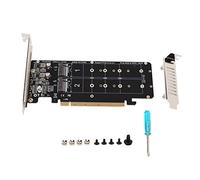 Baxnore Carte d'extension PCIE X16 vers M.2 M Key NVMEx4 SSD Raid Array Adaptateur avec indicateur LED Quad Port Haute Vitesse 4 x 32 Gbit/s Fonction répartiteur Compatible 2242 22