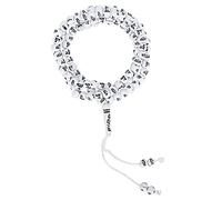 Baxnore Chapelet musulman en perles de culte islamique, 99 grains, dorure des écritures, article religieux pour la prière et la décoration musulmanes, 17,3 pouces de long (Blanc)