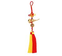 Baxnore Chinois Lucky Coins Feng Shui Amulet à la Main cuivre à la Main Cinq empereurs Coins avec Une Couleur vive Pendentif Chinois pour la décoration du Bureau à Domicile