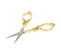 Baxnore Ciseaux artisanaux vintage en acier inoxydable avec poignée sculptée, ciseaux de couture multifonctions à économie d'effort pour la broderie, le tricot, les travaux d'aigui (Or)