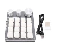 Baxnore Clavier mécanique 16 Touches Interrupteur Rouge 3 Modes BT 2,4 G Filaire macropad Personnalisable avec 3 Boutons Clavier de Raccourci LED programmable pour Ordinateur de bu (Blanche)