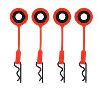 Baxnore Clips de carrosserie RC en métal et silicone robuste, clips de retenue universels pour coque de voiture pour modèles de voitures à l'échelle 1/10 Axial SCX10 Traxxas TRX4 (Rouge)