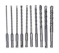 Baxnore Coffret de 10 forets à maçonnerie professionnels YG8C à pointe carbure pour marteau perforateur, adaptés à la construction en béton, brique et pierre. Diamètres : 4 à 14 mm
