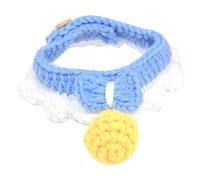 Baxnore Collier de Chat en Tricoter, col en Coton à Lait réglable avec Un nœud Papillon, Un Bouchon de Chaton enveloppe pour Les Petits Chats et Les Chiens (XS (15-20cm / 5,9 à 7,9 Pouces))